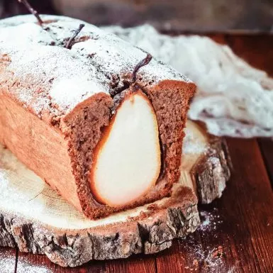 Birnen-Financier mit Kokosblüten-Zucker