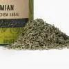 Thymian mit Gewürzhaufen Nahaufnahme