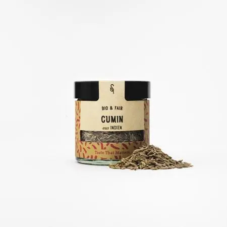 Cumin im Glas, ganze Kreuzkümmel Samen