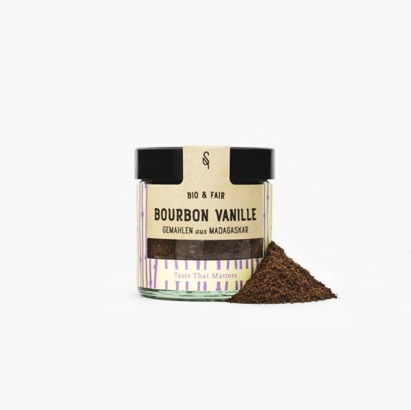 Bourbon Vanille gemahlen im Glas