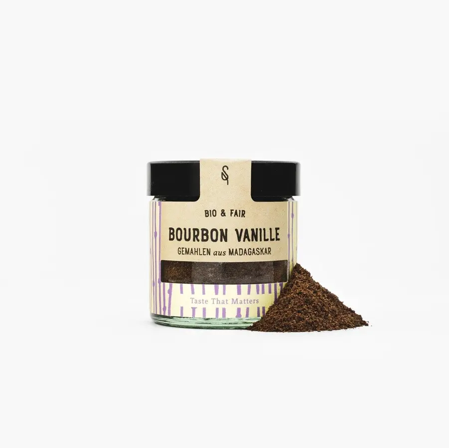 Bourbon Vanille gemahlen im Glas