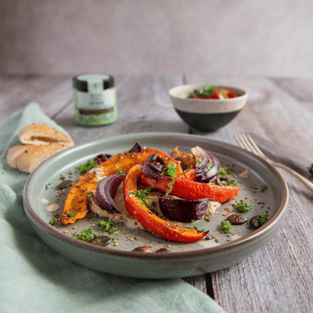 Kürbis aus dem Ofen mit Zaatar