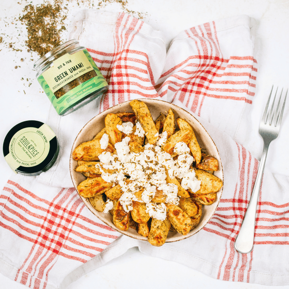Green Umami Kartoffeln mit Käse Green Umami Kartoffeln mit Käse